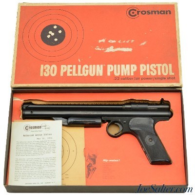Vintage Crosman 130 .22 Cal Air Pistol with Original Box 2nd Variant 1955 - Image 1 of 13