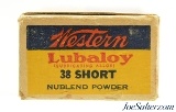 Western 38 Short Rim Fire Ammo Bullseye Target Logo Lubaloy 130 Gr Full - 3 of 7