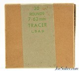 British 7.62 Tracer Ammo L5A3 Sealed Box of 30 Rounds 1965 Vietnam Era