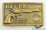 3 Vintage Brass Buckles Ruger Firearms, Colt 1851 Navy - 4 of 7
