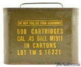 Sealed Korean War Spam Can 45 Ball M1911 Ammo Twin Cities Arsenal 600 Rounds