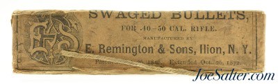Sealed! Early 1870's E. Remington & Sons .40-50 Cal Rifle Bullet Packet