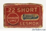 Early 1920's Remington UMC 22 Short Ammo LESMOK - 3 of 7