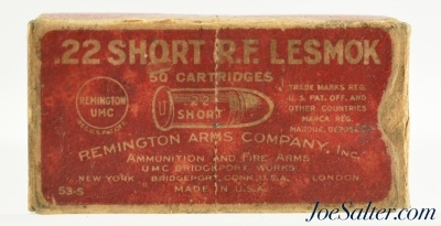 Mid-1920's Remington UMC 22 Short Ammo LESMOK