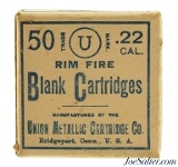 Excellent Union Metallic Cartridge Co. 22 Blank Ammo Full Box Blue Wad