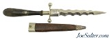 19th Century Memento Mori Dagger w/ Skull & Cross Bones Flame Blade