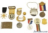 G.A.R. Encampment Collection 12 Pcs Medals, Canteen, Belt Buckle