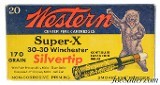Excellent Western "Bear Box" Super-X 30-30 Silvertip Ammo - 1 of 7