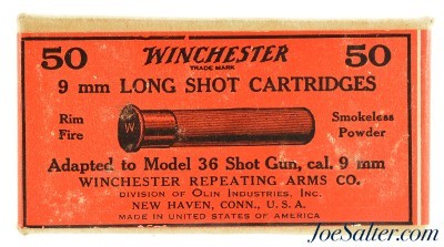 Full Box Winchester 9mm Rimfire Long Shot Ammo for Model 36 Shot Gun