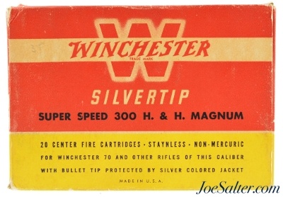 Winchester 300 H&H Magnum Ammo Super Speed "1946" Style Box Silvertip Model 70