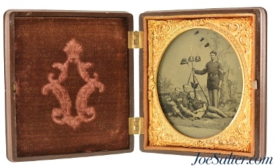 Excellent Tintype showing New York National Guard Troops w/ Rolling Blocks
