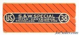 Sealed! US. Cartridge Co. 38 S&W Special Lowell, Mass Box - 2 of 6