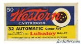 Crisp Western "Bullseye" Box 32 Auto Ammo Lubaloy Bullet Full 50 Rds - 1 of 7