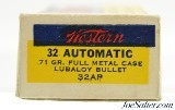 Crisp Western "Bullseye" Box 32 Auto Ammo Lubaloy Bullet Full 50 Rds - 5 of 7