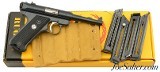 Excellent LNIB Ruger Mark II Semi-Auto 22 Pistol 5 Magazines Built 1988 - 1 of 14