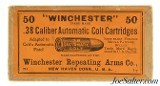 Sealed! Full Patch Smokeless Winchester 38 Automatic Colt Automatic Ammo