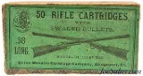 Early Dogs Head UMC 38 Long RF Cross Rifle Picture Box 50 Rds Ammo
