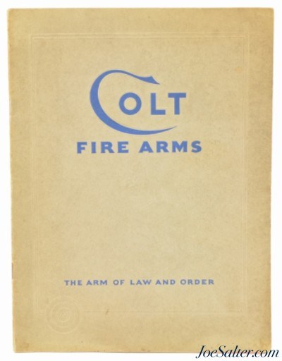 1929 Colt Firearms Arm of Law and Order Gun Catalog with Price List