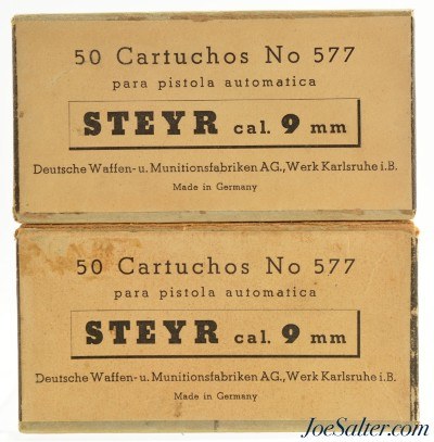 German DWM 9mm Steyr No. 577 Ammunition 87 Rounds - Image 1 of 3