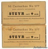 German DWM 9mm Steyr No. 577 Ammunition 87 Rounds