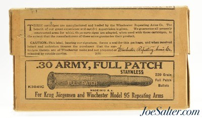 Sealed! Winchester 30 Army Krag & Model 95 Ammo 220 Grain Full Patch