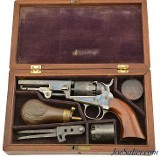 Cased Hartford 4 Inch Colt Pocket 1849 Revolver Mfg 1862 Six Shot w/ Accessories - 1 of 15