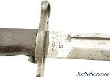 US Springfield Model of 1905 Bayonet & Rare 1st Type RIA Woven Duck Scabbard W/Brass Tube - 4 of 13