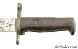 US Springfield Model of 1905 Bayonet & Rare 1st Type RIA Woven Duck Scabbard W/Brass Tube - 6 of 13