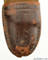 US Springfield Model of 1905 Bayonet & Rare 1st Type RIA Woven Duck Scabbard W/Brass Tube - 13 of 13