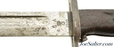 US Springfield Model of 1905 Bayonet & Rare 1st Type RIA Woven Duck Scabbard W/Brass Tube - Image 7 of 13