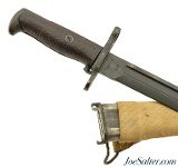 USGI Model of 1905 Bayonet in Scarce 1917 Brauer Bros Tube Duck Canvas Scabbard - 1 of 12