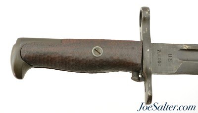 USGI Model of 1905 Bayonet in Scarce 1917 Brauer Bros Tube Duck Canvas Scabbard - Image 3 of 12