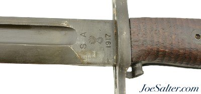 USGI Model of 1905 Bayonet in Scarce 1917 Brauer Bros Tube Duck Canvas Scabbard - Image 7 of 12