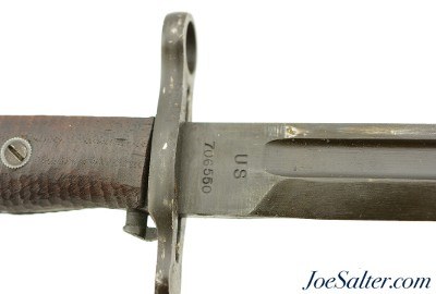 USGI Model of 1905 Bayonet in Scarce 1917 Brauer Bros Tube Duck Canvas Scabbard - Image 4 of 12