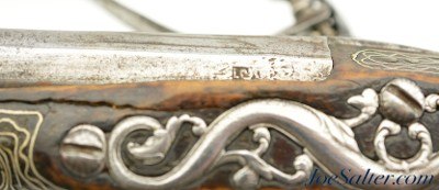 Interesting Pair of Highly Embellished 20-Bore Pistols Purportedly by Robert Delany ca. 1720 - Image 9 of 15