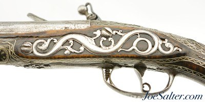Interesting Pair of Highly Embellished 20-Bore Pistols Purportedly by Robert Delany ca. 1720 - Image 8 of 15