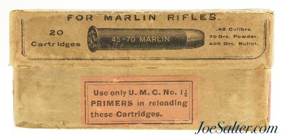 Rare UMC 45-70-405 Marlin BP Ammo Box 18 Rounds 405 Grain Flat Nose