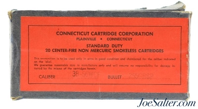 Vintage Connecticut Cartridge Corporation 38-56 WCF 255gr. SP 16rnds
