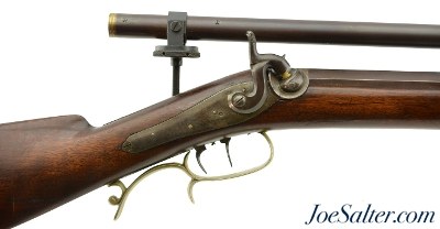 Antique Scoped Percussion Target Rifle by Nelson Lewis of Troy, NY