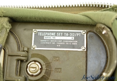 Vintage U.S. ARMY 1950-1990 TA-312/PT Field Telephone Set with Case - Image 5 of 5