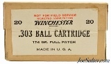 Scarce Winchester 303 British Ammunition Rejected Ammo for Lee Enfield - 1 of 4