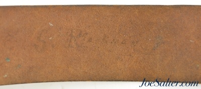 Original Civil War Named Leather Waist Belt & U.S. Lead Filled Buckle - Image 4 of 6