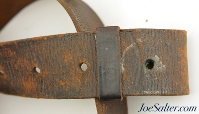 Original Civil War Named Leather Waist Belt & U.S. Lead Filled Buckle - Image 3 of 6
