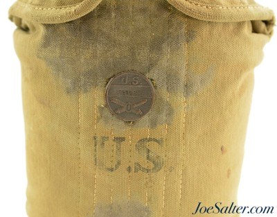 Early US M1910 Canteen Kit 1915 w/ Rimmed Eagle Snaps & Unit Marking - Image 3 of 8