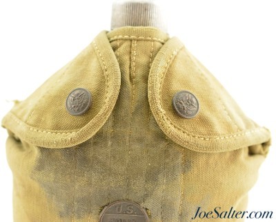 Early US M1910 Canteen Kit 1915 w/ Rimmed Eagle Snaps & Unit Marking - Image 2 of 8