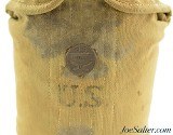 Early US M1910 Canteen Kit 1915 w/ Rimmed Eagle Snaps & Unit Marking - Image 3 of 8