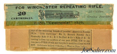 Scarce late 1880's Winchester 45-75 WCF Centennial 1876 Ammo Full Box - Image 1 of 7