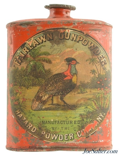 Hazard Powder Co. Fairlawn Gunpowder Tin Colorful Golden Tragopan Pheasant - Image 1 of 5