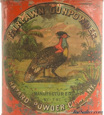 Hazard Powder Co. Fairlawn Gunpowder Tin Colorful Golden Tragopan Pheasant - Image 2 of 5