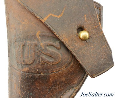 US M1892 WWI Revolver Leather Holster RIA - Image 3 of 6